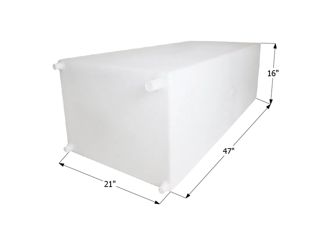 12720 – ICON Fresh Water Tank, 63 Gallon Capacity Roto Molded 47 Inch Width x 21 Inch Length x 16 Inch Depth With Thr...
